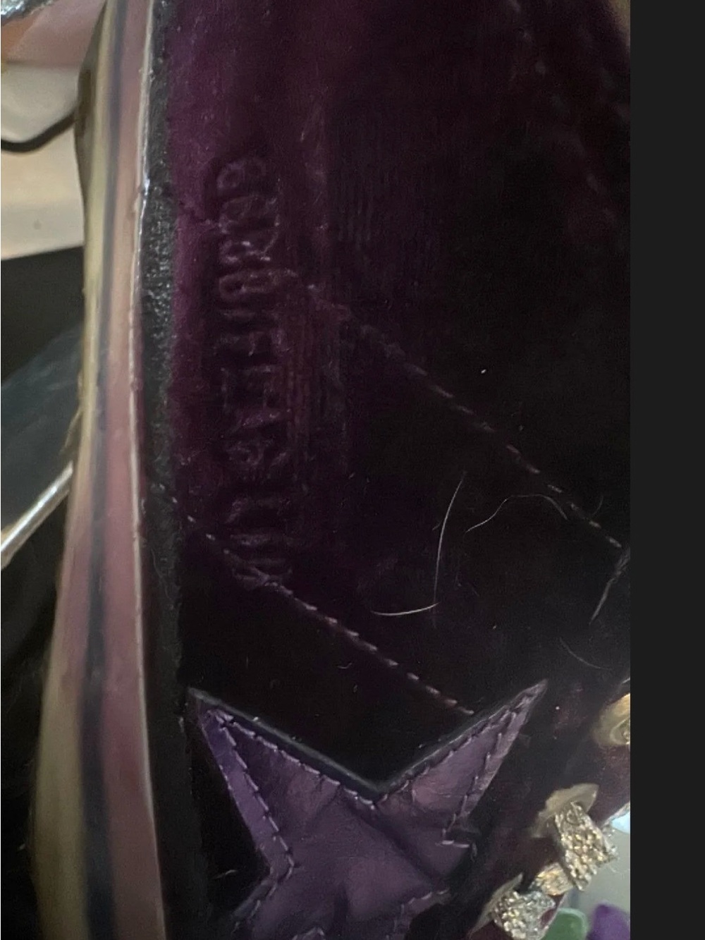 Golden Goose Purple Velvet Low-Top Sneakers with Silver Laces and Gold Toe - Picture 4 of 7